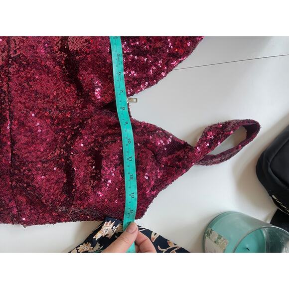 Red Sequin Sexy Maxi Formal Dress Small / Medium - Picture 6 of 9